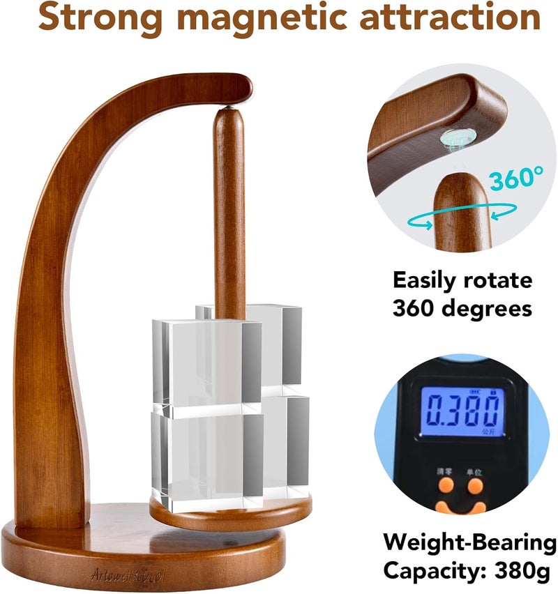 ULOI Crochet Yarn Holder - Upgrade with Crochet Accessories Storage Attachment, Magnetic Wooden Yarn Storage for Knitting Accessories, Perfect for Crocheting and Knitting Projects, Walnut Finish - Image 5